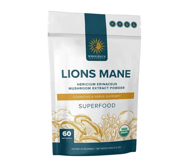 Wholesun Wellness - Lion's Mane (Certified Organic) Mushroom Extract Powder