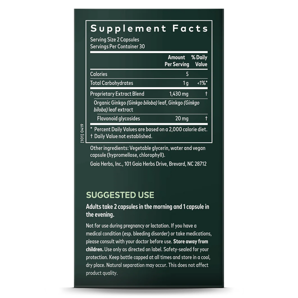 Gingko Biloba Extract- 1430mg 60 Capsules