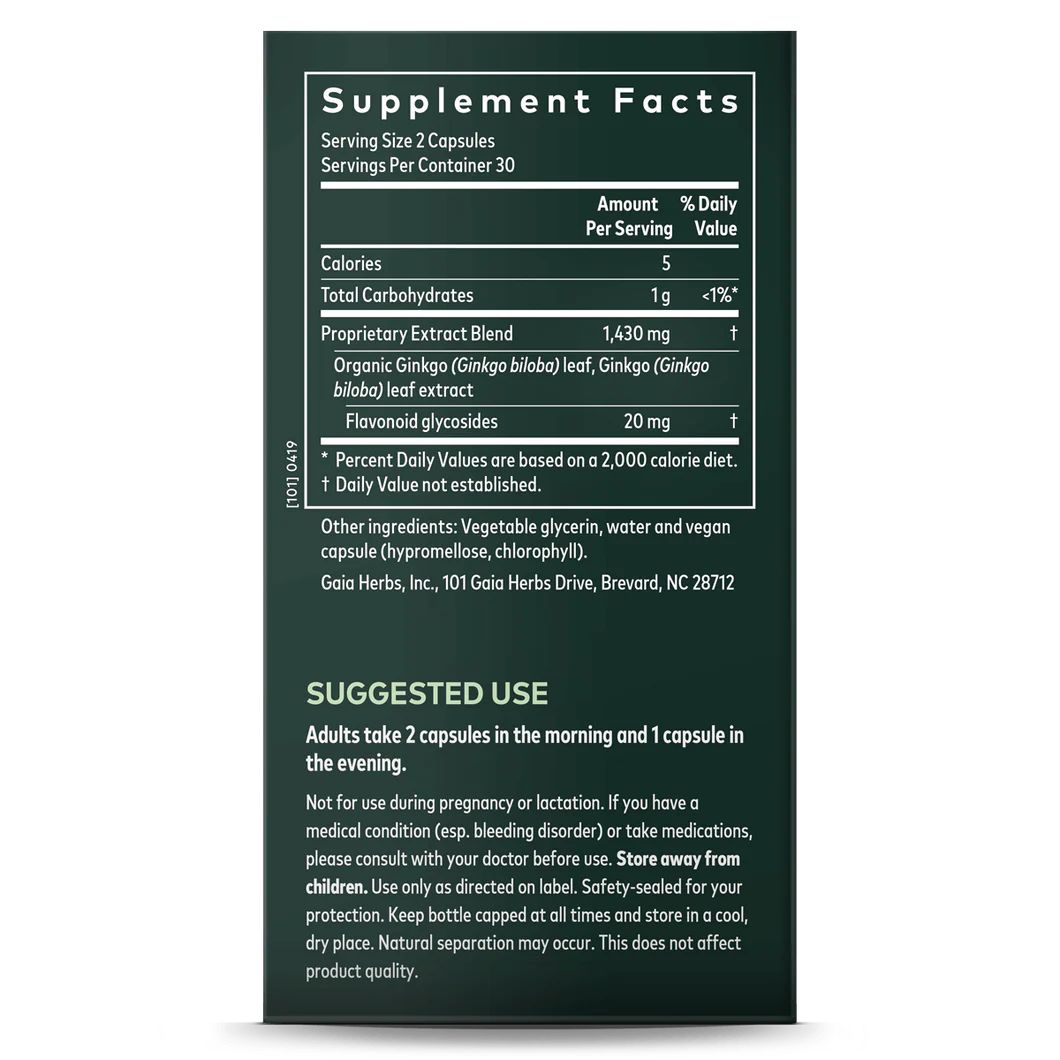 Gingko Biloba Extract- 1430mg 60 Capsules