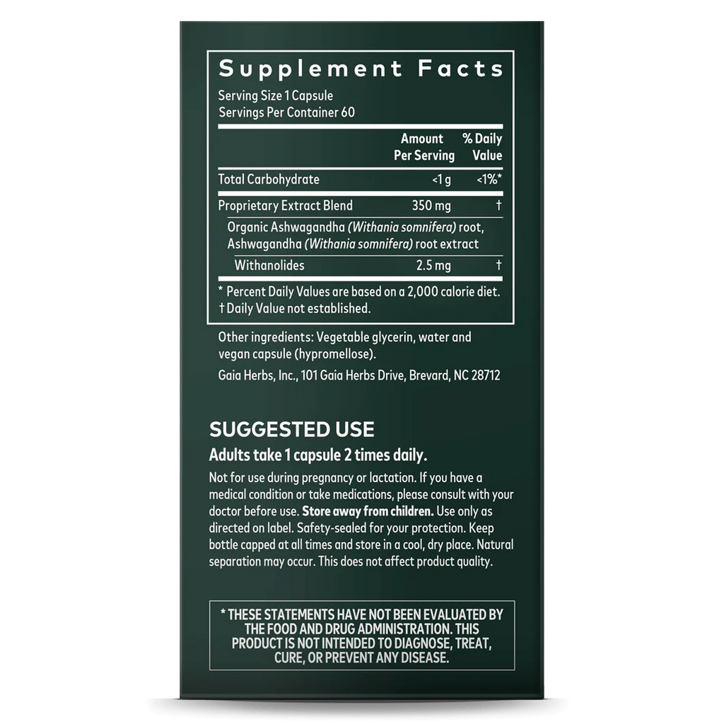 Ashwaganda Root Extract - 350mg 60 Capsules