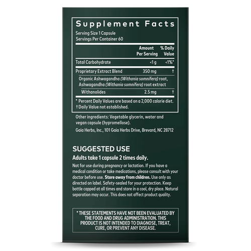 Ashwagandha Root Extract - 350mg 60 Capsules