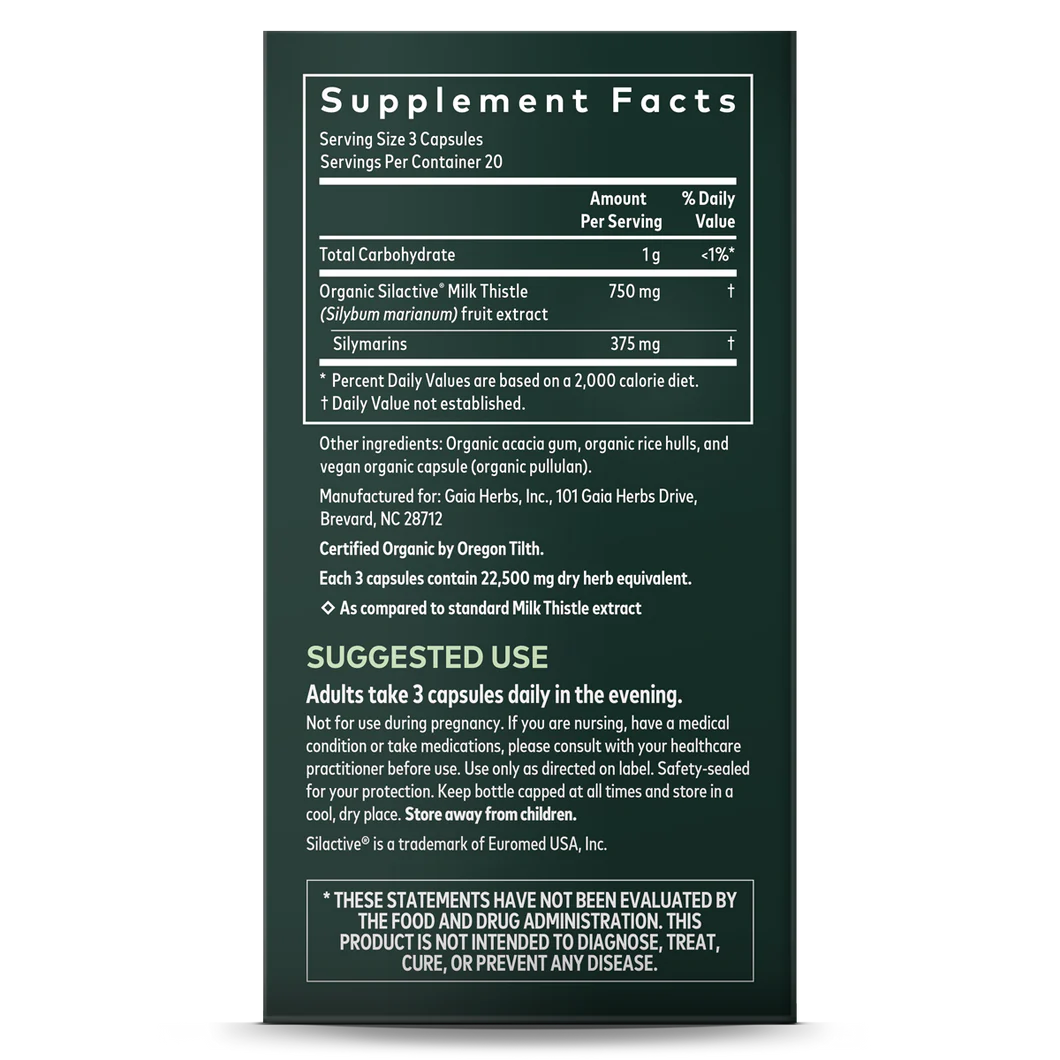 Milk Thistle Extract - 750mg 60 Capsules