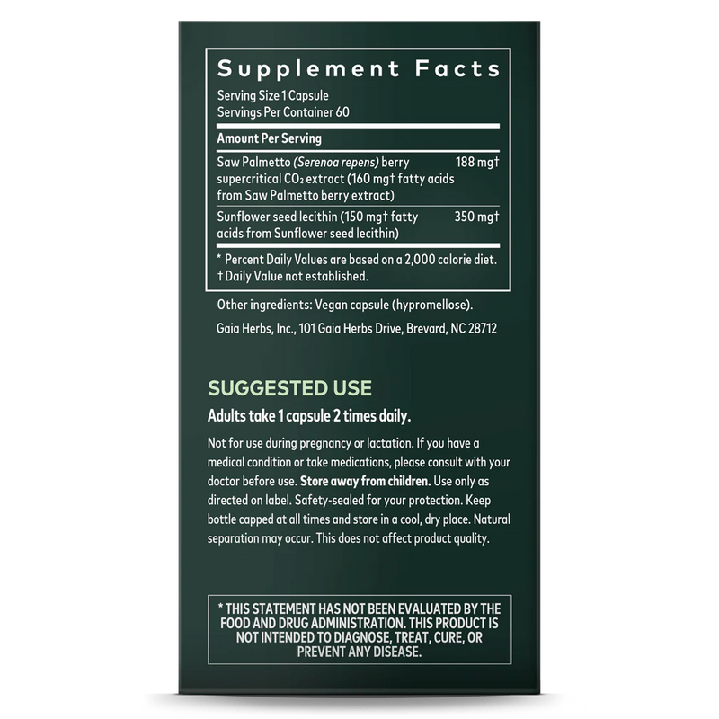 Saw Palmetto Berry Extract - 188mg 60 Capsules
