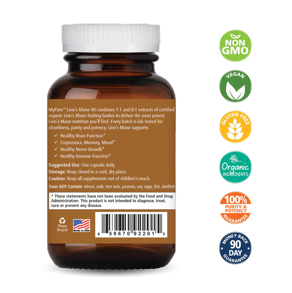 MyPure™ Lion's Mane 4X - 60Vegi-Caps