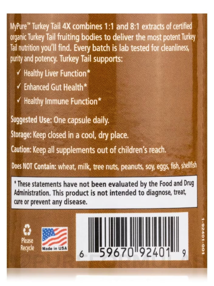 MyPure™ Turkey Tail 4X - 60Vegi-Caps
