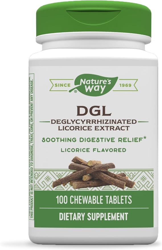 DGL/Deglycyrrhizinated Licorice Extract- 75mg 100 Chewable Tablets