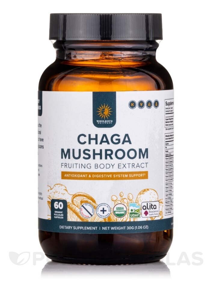 Wholesun Wellness - Organic Chaga Mushroom - 60 Capsules