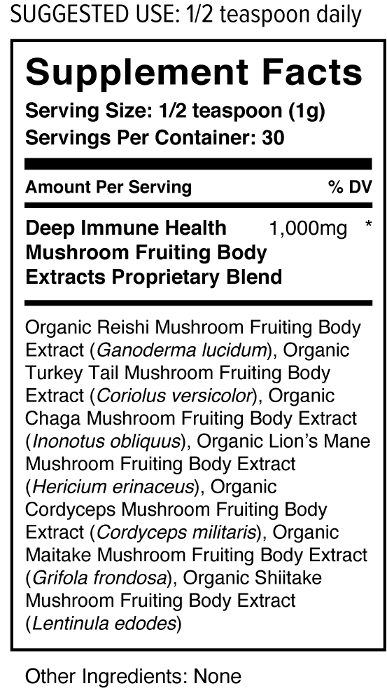 Wholesun Wellness - Deep Immune Health (Certified Organic) Mushroom Extract Blend