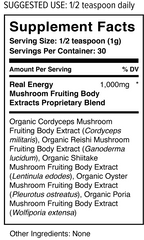 Wholesun Wellness - Real Energy (Certified Organic) Mushroom Extract Blend